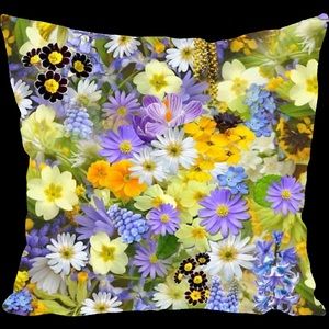Spring Wildflowers Accent Throw Pillow